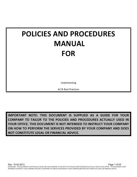 Free Policy and Procedure Templates .